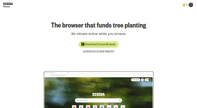 Ecosia Browser screenshot