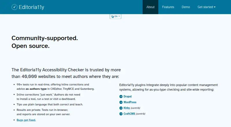 Editoria11y Accessibility Checker screenshot