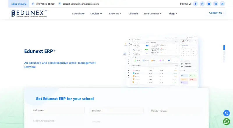 Edunext School ERP screenshot