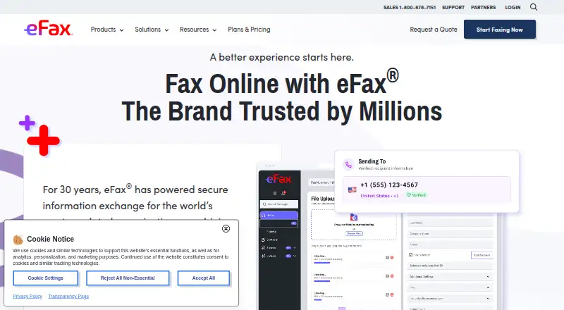 eFax screenshot