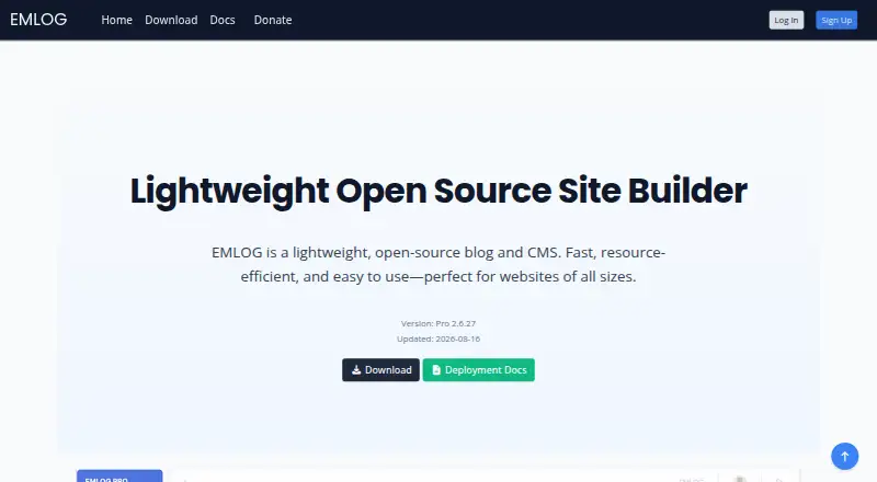 EMLOG screenshot