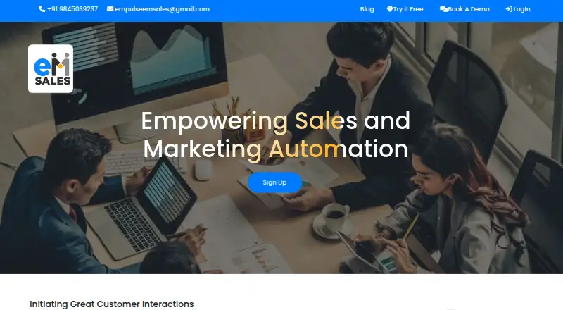 eMsales CRM screenshot