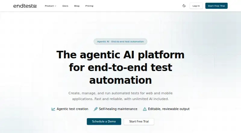 Endtest screenshot