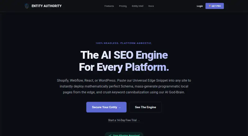 Entity Authority Platform screenshot