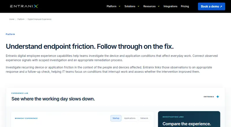 Entranix Digital Employee Experience screenshot