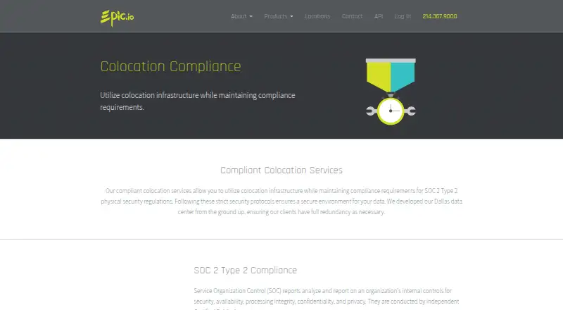 Epic.io Compliant Colocation screenshot