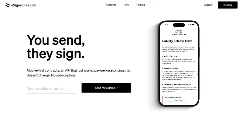 eSignatures.com screenshot