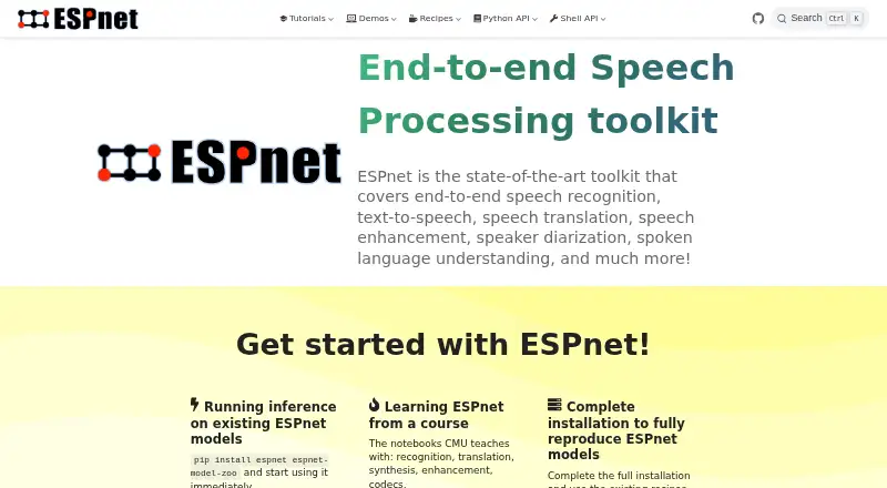 ESPnet screenshot