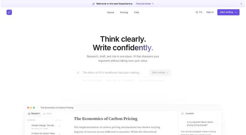EssayGenius screenshot