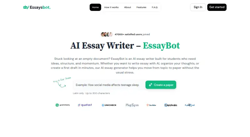 EssayBot screenshot