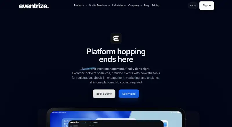 Eventrize screenshot