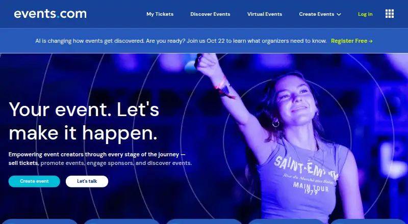 Events.com screenshot