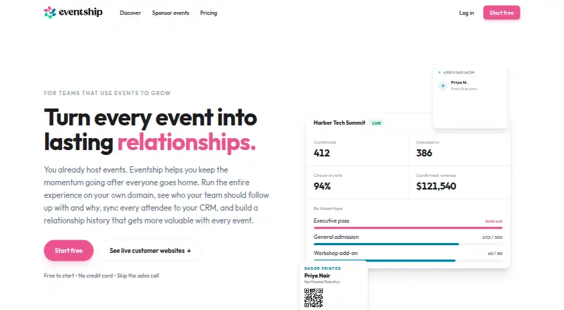 Eventship screenshot