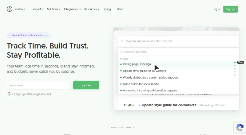 Everhour screenshot