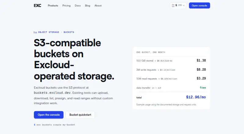 Excloud Object Storage screenshot
