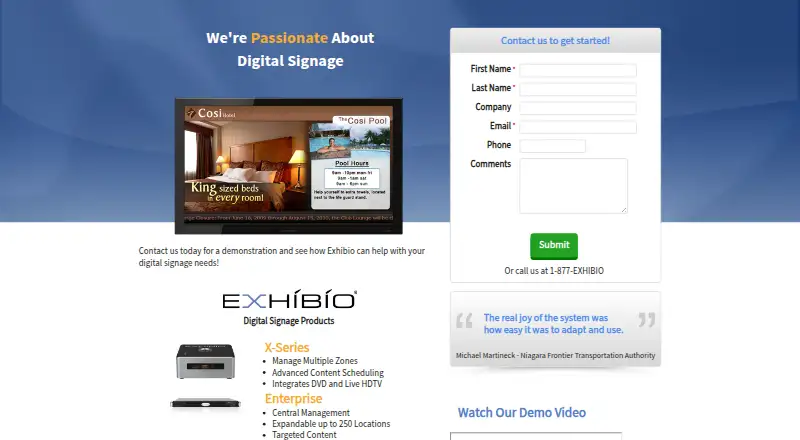 Exhibio Digital Signage Management System screenshot