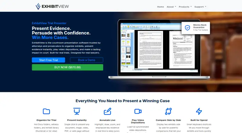 ExhibitView Trial Presenter screenshot