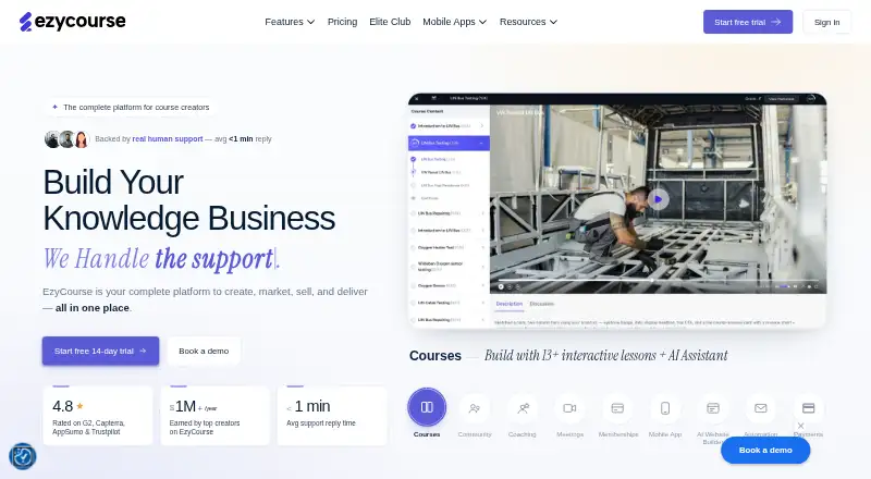 EzyCourse screenshot