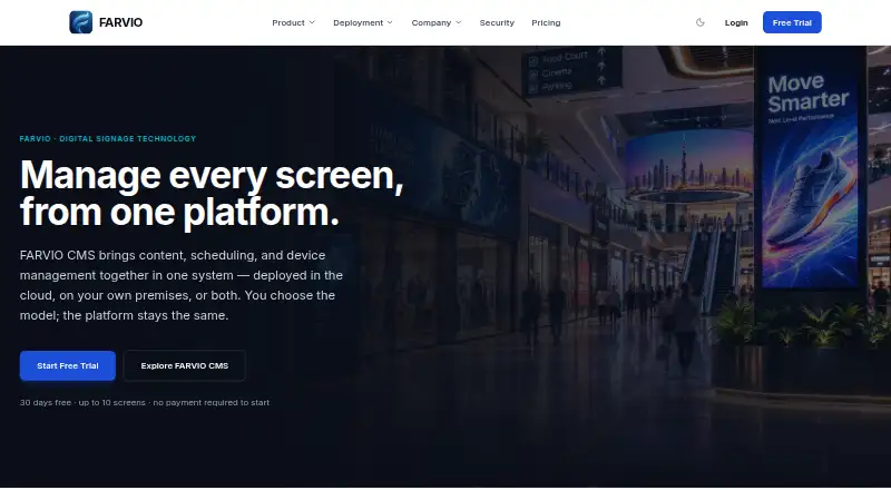 FARVIO CMS screenshot