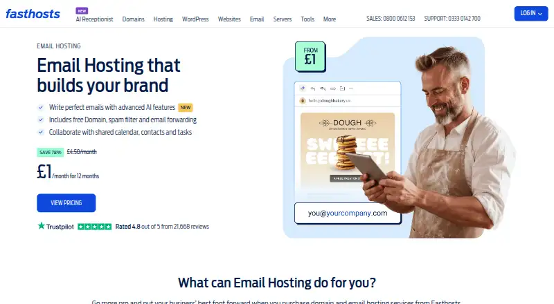 Fasthosts Email Hosting screenshot