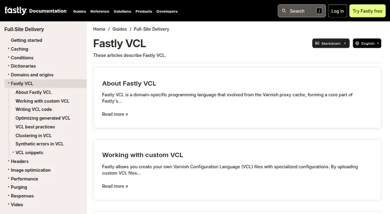 Fastly VCL screenshot