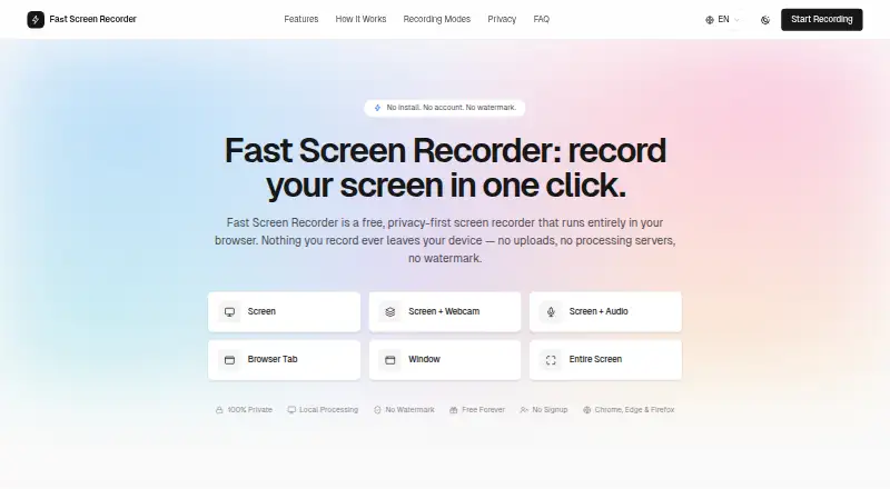 Fast Screen Recorder screenshot