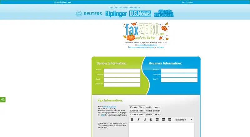 FaxZero screenshot