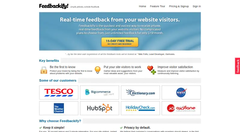 Feedbackify screenshot