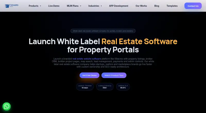 Fenizo White Label Real Estate Software screenshot