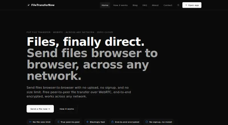 FileTransferNow screenshot