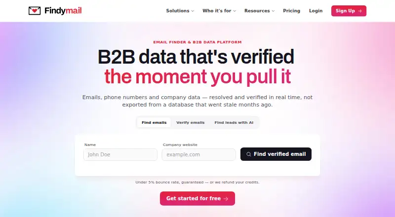 Findymail screenshot
