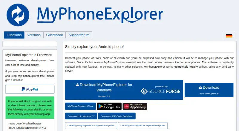 MyPhoneExplorer screenshot