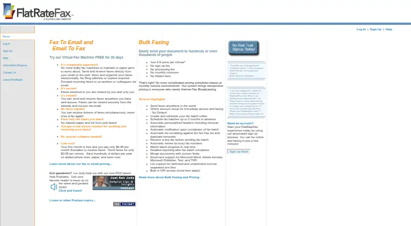 FlatRateFax Virtual Fax screenshot