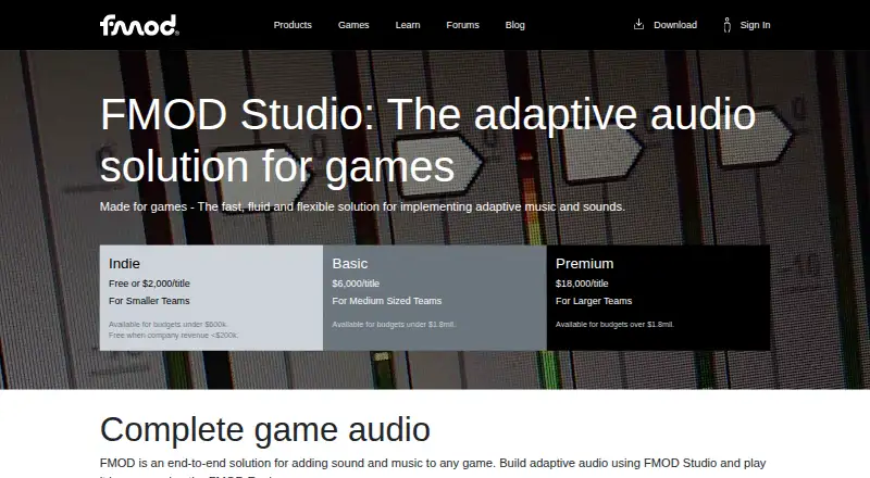 FMOD Studio screenshot