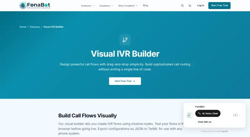 FonaBot IVR Builder screenshot