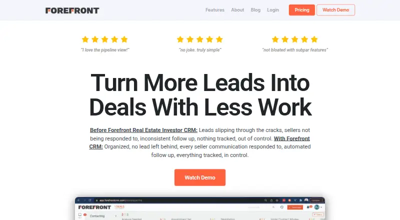 Forefront CRM screenshot