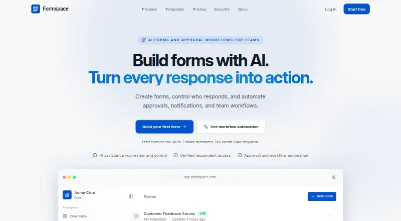 Formspace screenshot