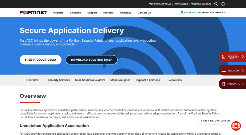 FortiADC screenshot