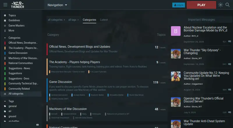 War Thunder Forums screenshot
