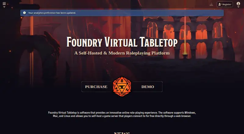 Foundry Virtual Tabletop screenshot