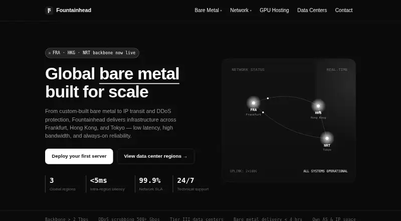 Fountainhead Bare Metal Hosting screenshot