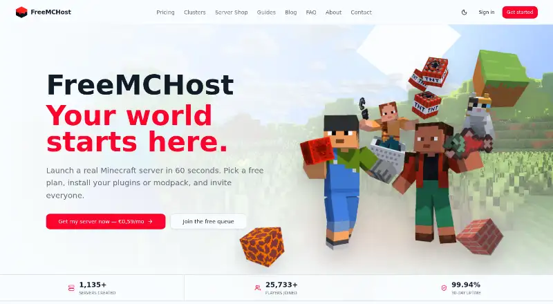 FreeMCHost screenshot