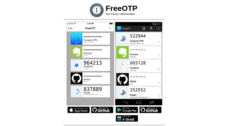 FreeOTP screenshot
