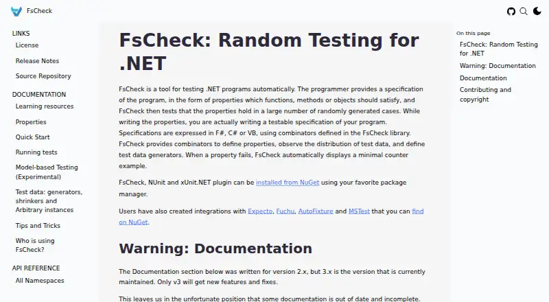 FsCheck screenshot