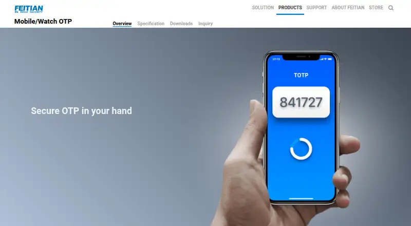 FEITIAN Mobile Authenticator screenshot