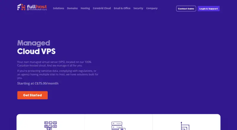 FullHost Managed Cloud VPS screenshot