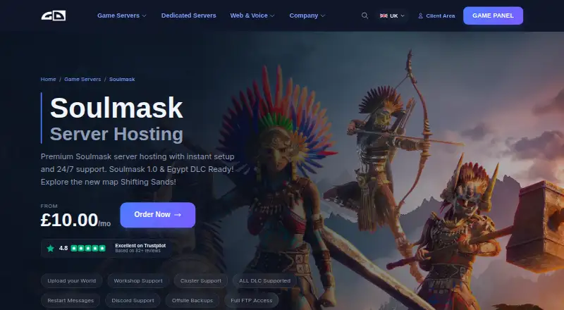 Gaming Deluxe Soulmask Server Hosting screenshot