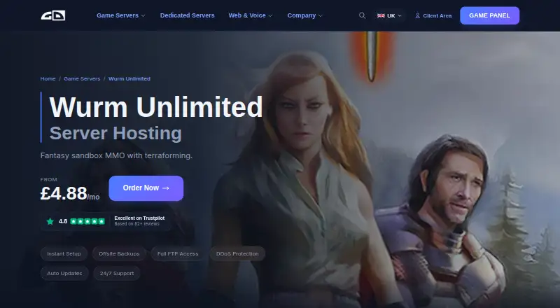 GamingDeluxe Wurm Unlimited Server Hosting screenshot
