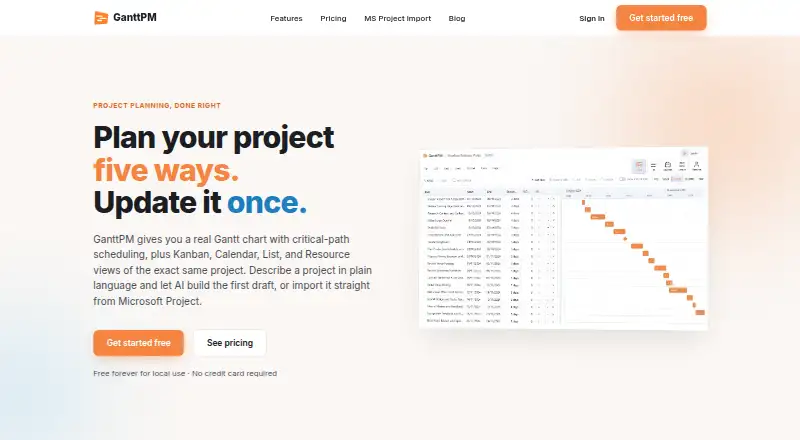 GanttPM screenshot