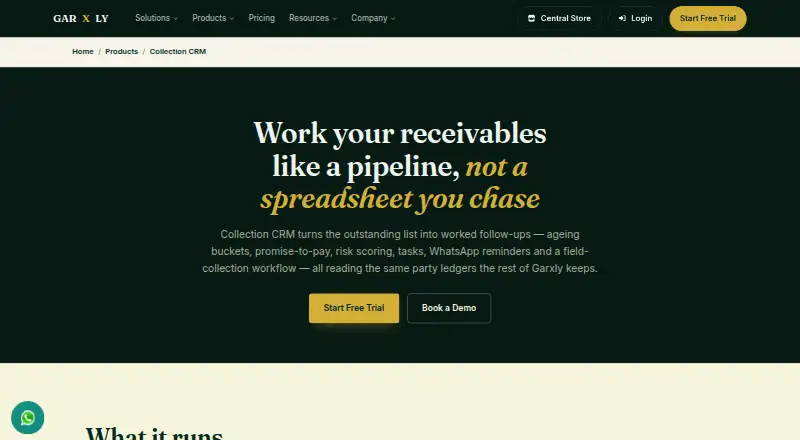 Garxly Collection CRM screenshot